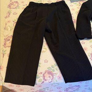 Evan Picone Black Pinstripe Trousers